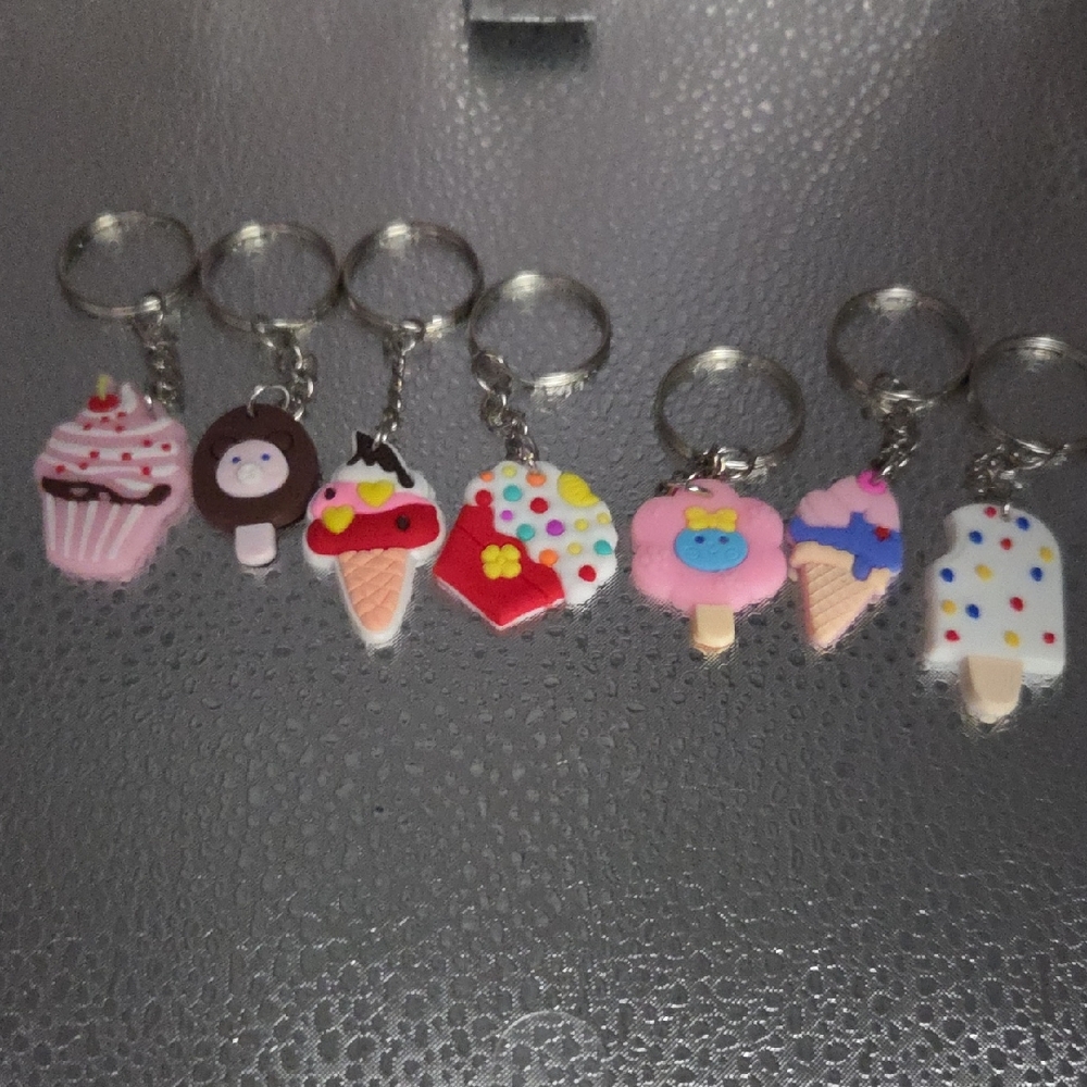 Keychains, Colorful Dessert Set of Seven #5